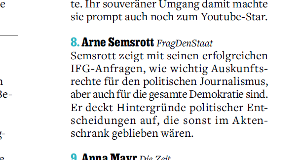 Unser Projektleiter @arnesemsrott wurde vom @mediummagazin auf Platz 8 der Politikjournalist:innen Deutschlands gewählt. Wir analysieren gerade, warum es nicht wenigstens zu Platz 4 gereicht hat.